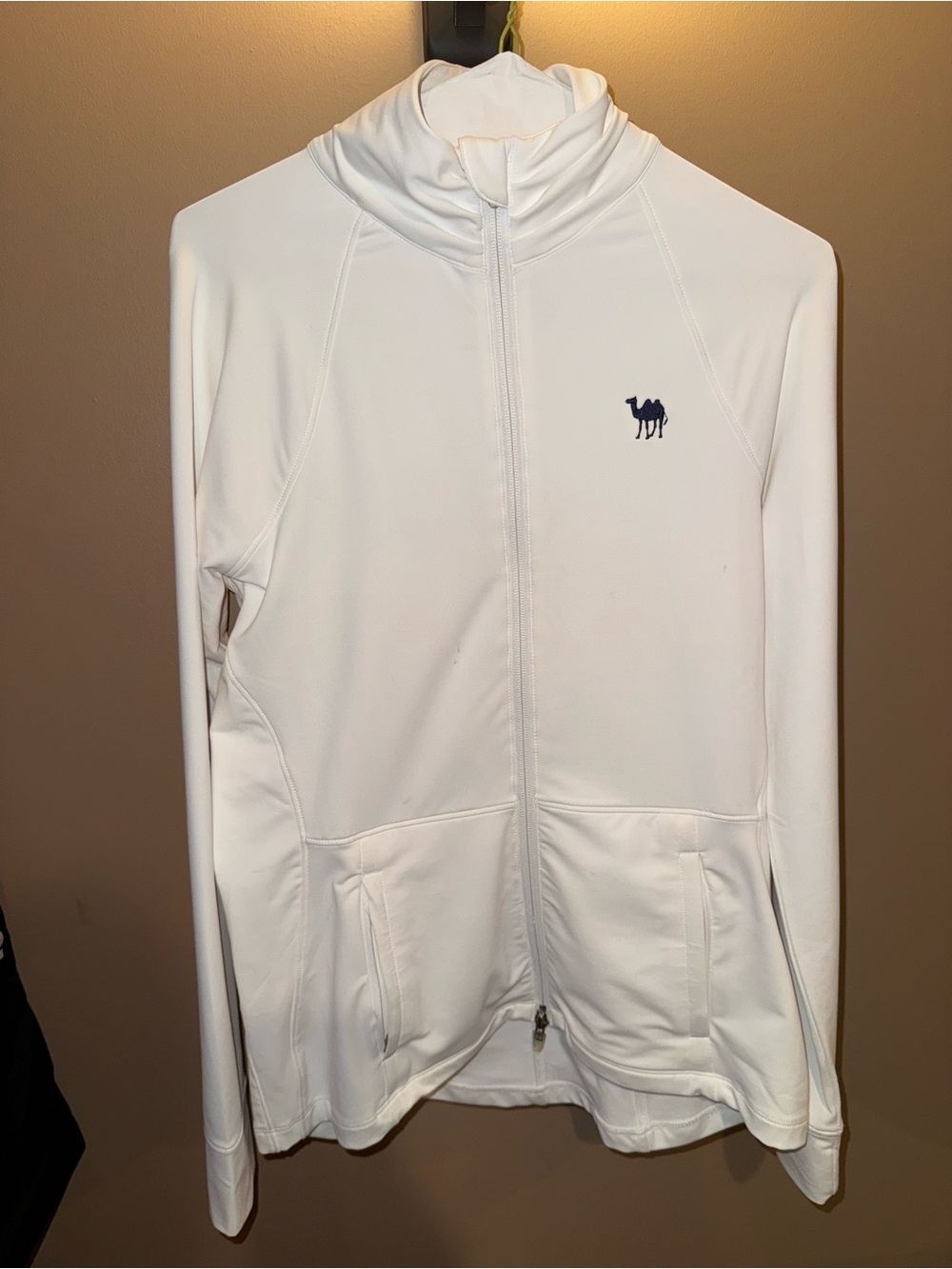 Peter Millar White Full-Zip Performance Jacket with Camel Logo